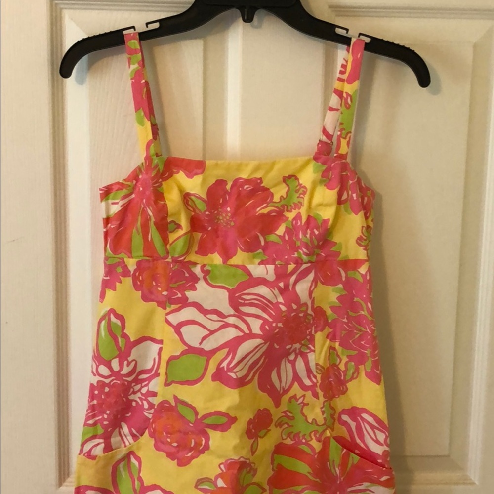 Lilly Pulitzer yellow floral sundress size 2
